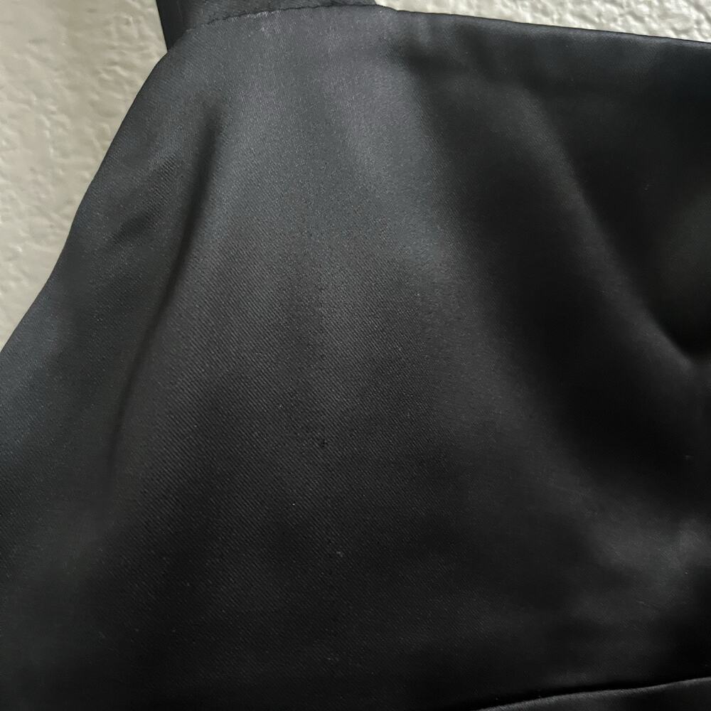 Ten By Babaton Espionage Satin Black Midi Dress Side Slit Sz 8 Cocktail Party - Picture 10 of 10